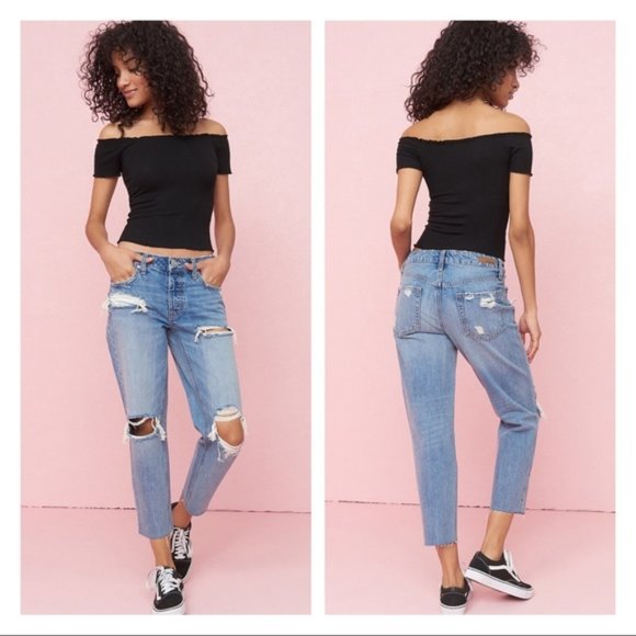 Garage Denim - NWT GARAGE Destroyed Button Fly Boyfriend Jeans